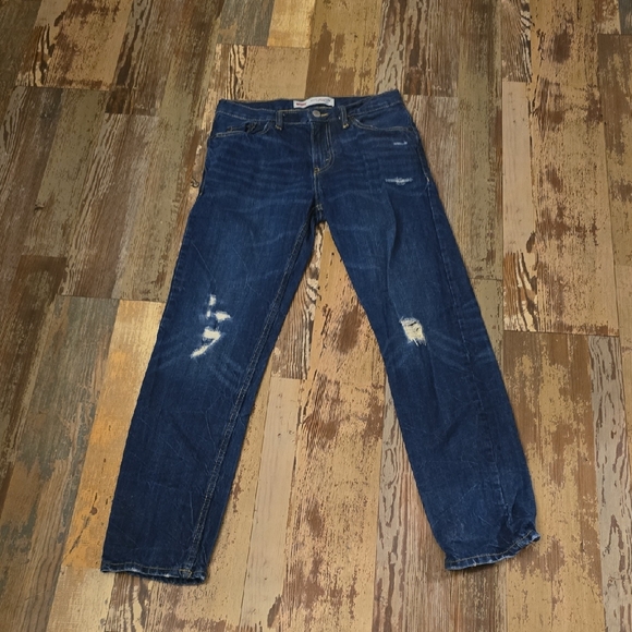 Levis 502 Womens Denim Jeans Size 14 Regular Taper 27x27 Comfort Stretch Pockets - Picture 1 of 5